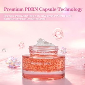Capsule Cream with Salmon PDRN - PDRN Moisturizer with Salmon DNA, Hyaluronic Acid & Rose Extract - Lightweight Non-Sticky Capsule Cream for Hydration, Glow & Sensitive Skin - 1.76 oz