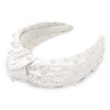 YISSION Pearl Knotted Headband for Women Non Slip Leather Beaded