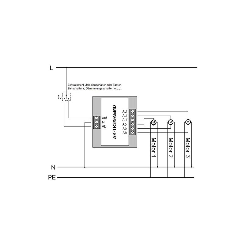 Shutter Control Shutter Control without Phase Connection for 3 Motor