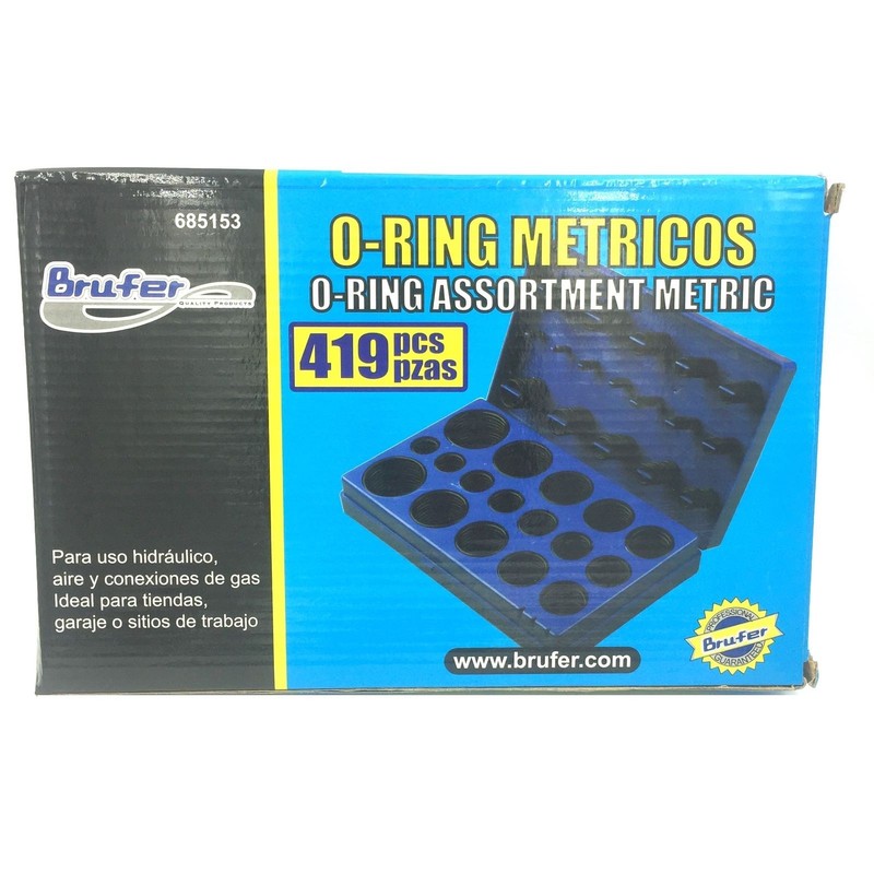 BRUFER 685153 O-Ring Assortment, 419-Piece Metric Set with Case