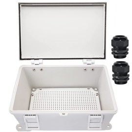 Zulkit Junction Box ABS Plastic Waterproof IP65 Electrical Boxes Hinged Shell Outdoor Universal Project Enclosure with Mounting Plate and Wall Brackets Grey 11.8 x 7.9 x 7.1 Inch