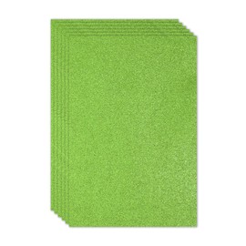 PATIKIL 2mm(1/10") Thick Adhesive Glitter Foam Sheet 16x24inch(40x60cm) Light Green, EVA Shiny Foam Board for Craft, 6 Pcs