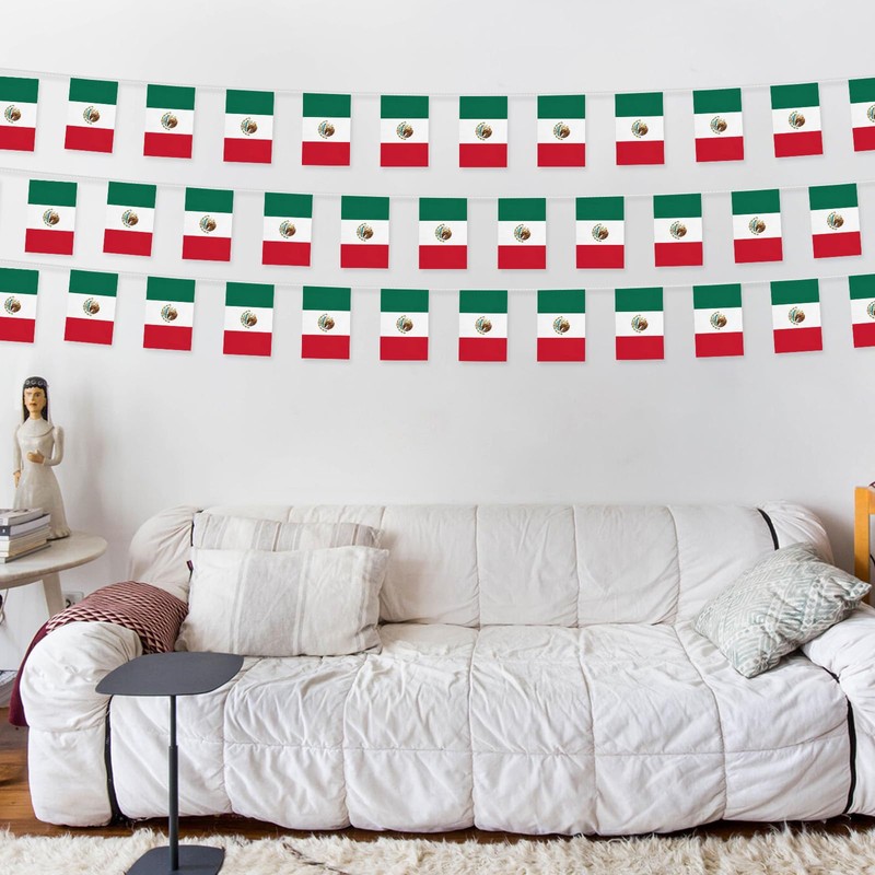 Mexico String Flag Pennant Banner, 5.5 x 8.3 Inch Mini