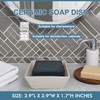 Vonpri Ceramic Soap Dish, Square Soap Holder Container Soap Saver