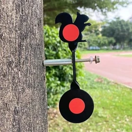 Squirrel Air Gun Rifle Spinning Targets – Metal Spinner Plinking Target for Pellet Guns | Resetting Reactive Shooting Target for Practice, Tree/Post Mounted