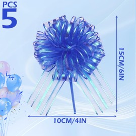 RIVIEVAL 5Pcs Pull Bows, 4inch Bows For Gift Wrapping royal blue Bows For Gift Wrapping Large Bows For Gift Wrapping Wedding Ribbon For Gift Wrapping, Wedding Decorations, Cars,Baskets(royal blue)
