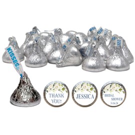 Eucalyptus Bridal Shower Stickers for the Bottom of Chocolate Kisses (Set of 108)(KW202)