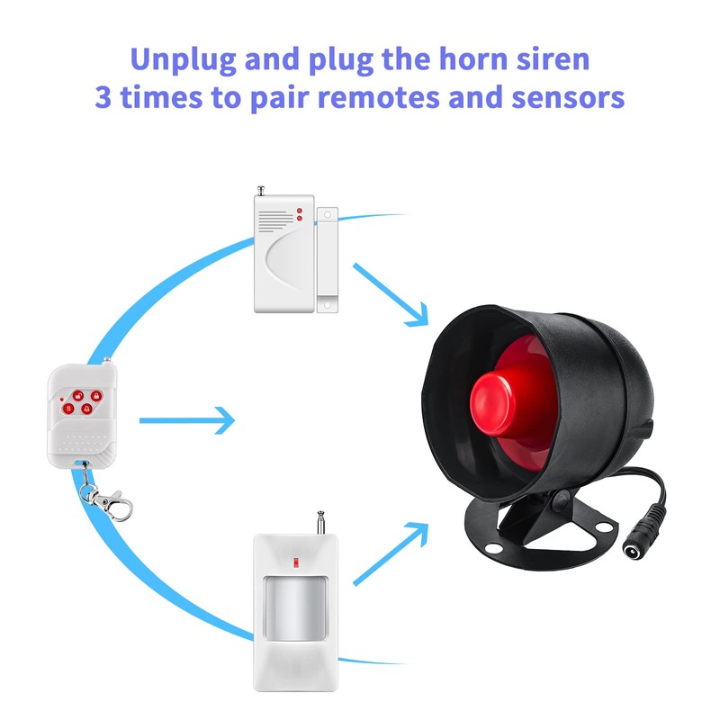 Alarm System Security 9-Piece Set with 115 dB Siren, Motion