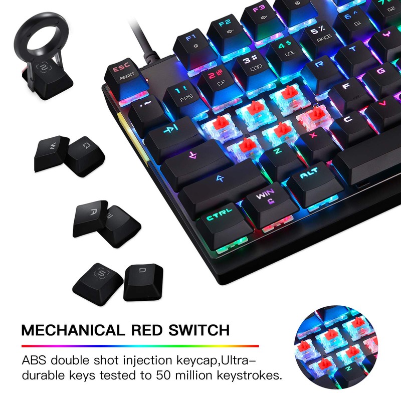 MOTOSPEED Professional Gaming Mechanical Keyboard RGB Led Backlit Wired with
