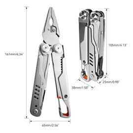 HFS(R) Multi-functional Pliers, Multi-Tool, Pliers, Cutter, Household, Camping, Foldable, Storage Bag Included, For Camping, Emergencies, 15 in 1