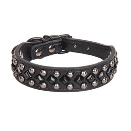 KocaPlye Spiked Studded Dog Collar Soft PU Leather Squared Spike Pet Collar Adjustable Collars for Small Medium Large Dogs
