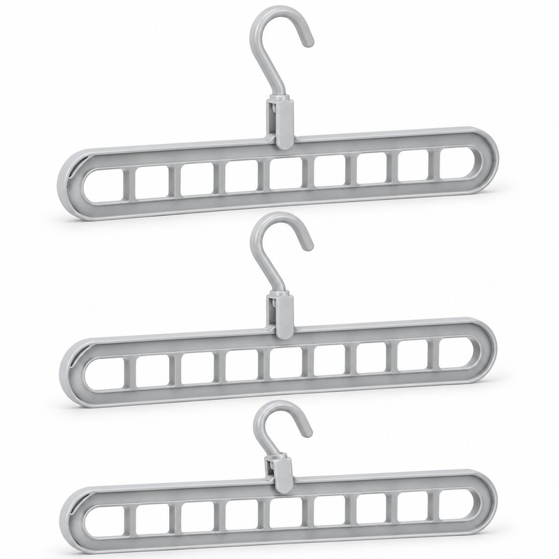3-Pack 9-Hole Space Saving Clothes Hangers for Closet Organization –