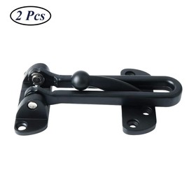 2 Pieces Home Security Door Lock, Security Door Latches, Front Door Locks for Children, Fixed Zinc Alloy, Thickening Security Lock for Home, Apartment, Hotel, Motel, Dorm (Black)