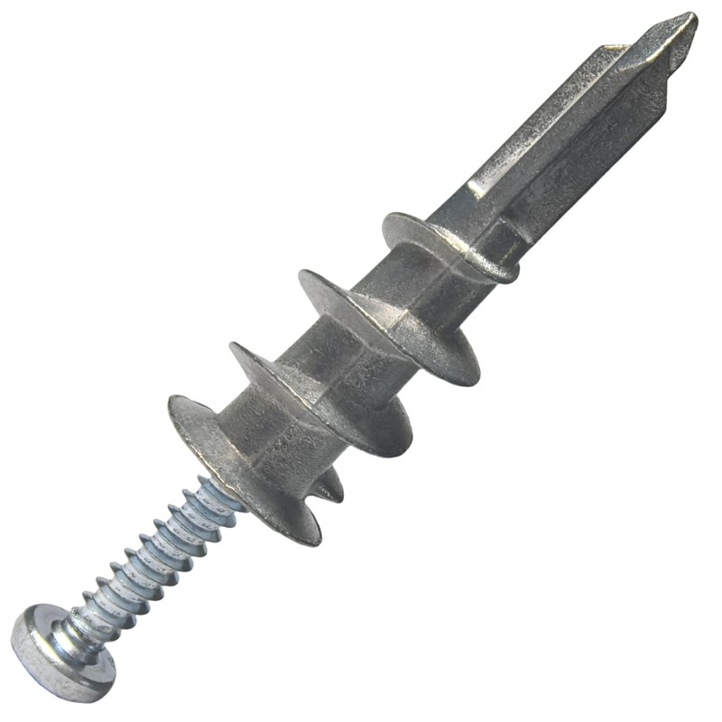 Santie#8 Zinc Self-Drilling Drywall Anchor Kit with Screws-100 Pack(100 Anchors+100