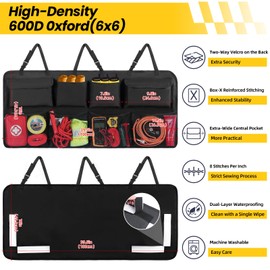 Snuopfy Car Trunk Organizer, Backseat Hanging Organizer with 8 Large Storage Bag Super Capacity -Trunk Organizer for SUV,Truck,Van -Your Space Saving Expert - Black