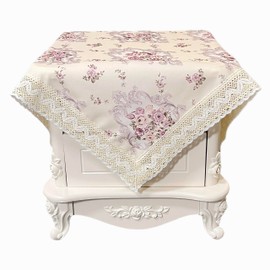 Wutup Square Nightstand Tablecloth Plus, Bedside/End Tablecloth - Dustproof Table Cover for Coffee Table/Printer (Champagne, 30 * 30 Inches)