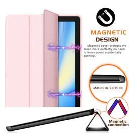 Xuanbeier Hybrid Slim Case Compatible with Blackview Tab70 10 Inch Tablet Smart Protective Case with Sleep/Wake Function, Rose Gold