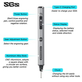 AM ARROWMAX Mini Engraving Pen: Ultimate Cordless Portable Tool for Artists & DIYers - Engrave 50+ Surfaces - Beginner Friendly - Engraving Pen for Bead, Metal, Wood, Glass and Plastic
