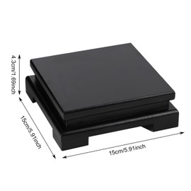 Black Wooden Square Stand for Home, Display Riser for Vases, Tea Pots, Crystals, and More, Ideal for Craft Displays, Aquarium Lighting, and Trophy Bases, Home and Garden Decor