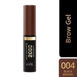 Max Factor 2000 Calorie Volumising Brow Sculpt Gel, Long-Lasting, Plumped & Fuller-Looking Brows, Waterproof, Smudge-Proof, Shapes & Intensifies, 004 Black Brown, 4.5ml