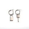 coadipress Lock Key Earrings for Women Unique Silver Plated Asymmetric