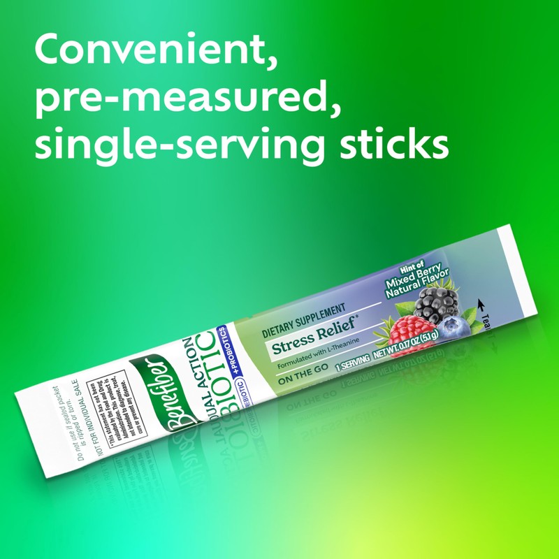 Benefiber Dual Action Biotic Plus Stress Relief, 18 Count Stick