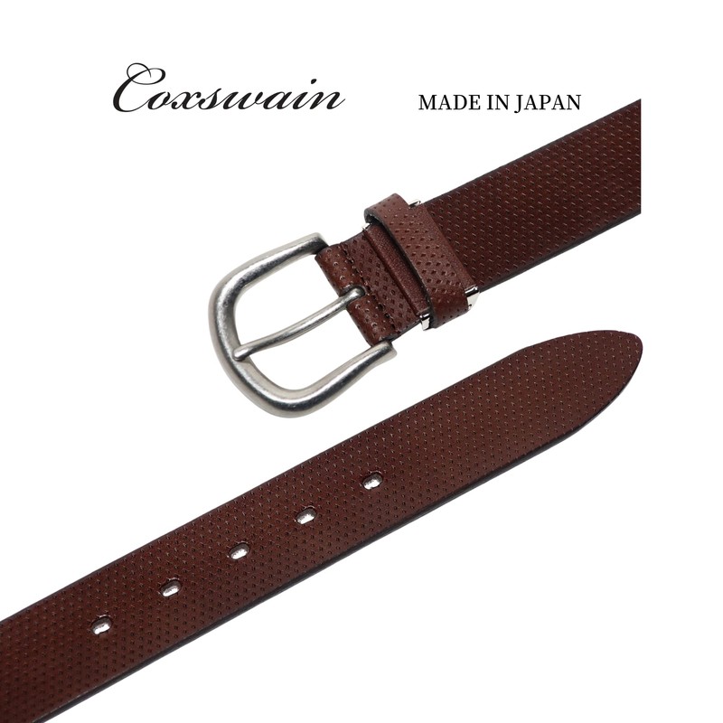 COXSWAIN CW20206-39 Men's Genuine Leather Belt, Brown, Single Piece Leather,