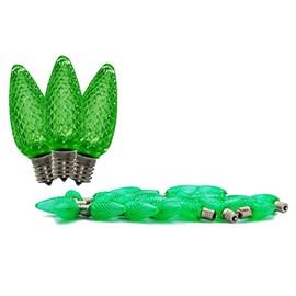25 Pack C9 Green Dimmable SMD LED Retrofit Bulbs