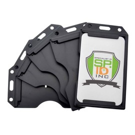 5 Pack - Heavy Duty Black 2 Sided Rigid Multi Card Holder by Specialist ID