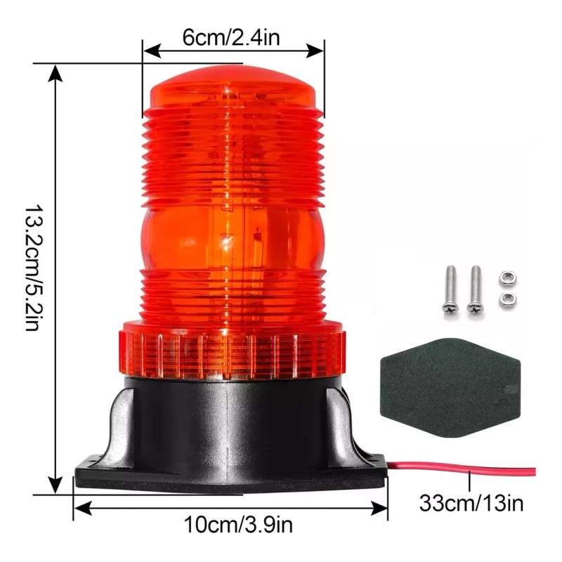 PUNKZZ Torreta Led Ambar 30led Estrobo Para Montacargas Universal