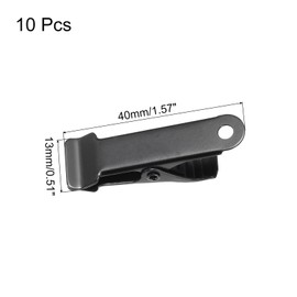 MECCANIXITY 10Pcs Alligator Hair Clips, 40 x 13 mm(LxW) Black Metal Curls Crocodile Clamps for Hair, Bow Making, Grips DIY Accessories Hairpins