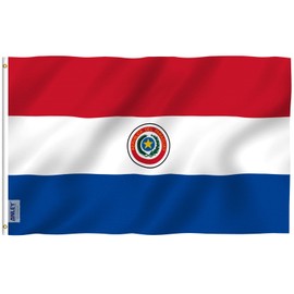 Anley Fly Breeze 3x5 Feet Paraguay Flag - Vivid Color and Fade proof - Canvas Header and Double Stitched - Paraguayan Flags Polyester with Brass Grommets 3 X 5 Ft