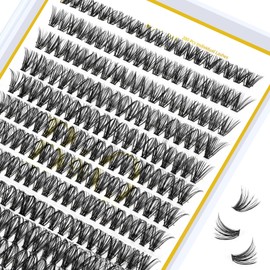 Lash Clusters 280 Pcs 40D-0.07D-12mm B&Q LASH Individual Lashes 10D 20D 30D 40D 50D Cluster Lashes C D Curl Eyelash Clusters Soft Volume DIY Lash Extensions at Home (40D-0.07D, 12 mm)