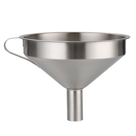 11 cm Stainless Steel Funnel, Kitchen Strainer Funnel Filter Set, Wide Mouth Preserving Funnel with Handle for Transferring Liquids, Liquids and Cooking Oil