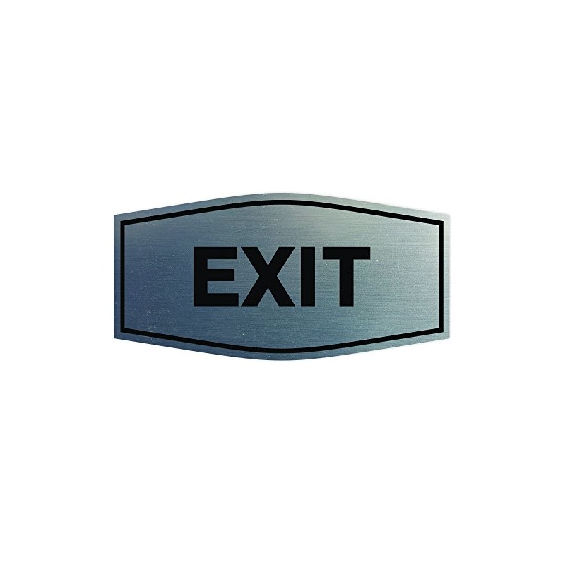 Fancy EXIT Sign (Brushed Silver) - Large 1 Pack