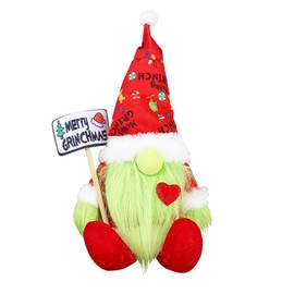 BORFUE Grinch Gnome Decorations Christmas Cute Gnome Plush Handmade Ornaments Santa Decoration Xmas Party Table Decor Display