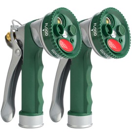 Garden Hose Nozzle, GUDWING Heavy Duty Metal Spray Nozzle, Tie Rods Made of Brass, High Pressure Hose Nozzle with Non-Slip Grip Handle for for Watering Garden, Washing Cars and Showering Pets (1)