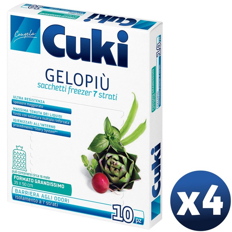 Cuki Gelomore Pack of 40 Large 7 Layer Freezer Bags