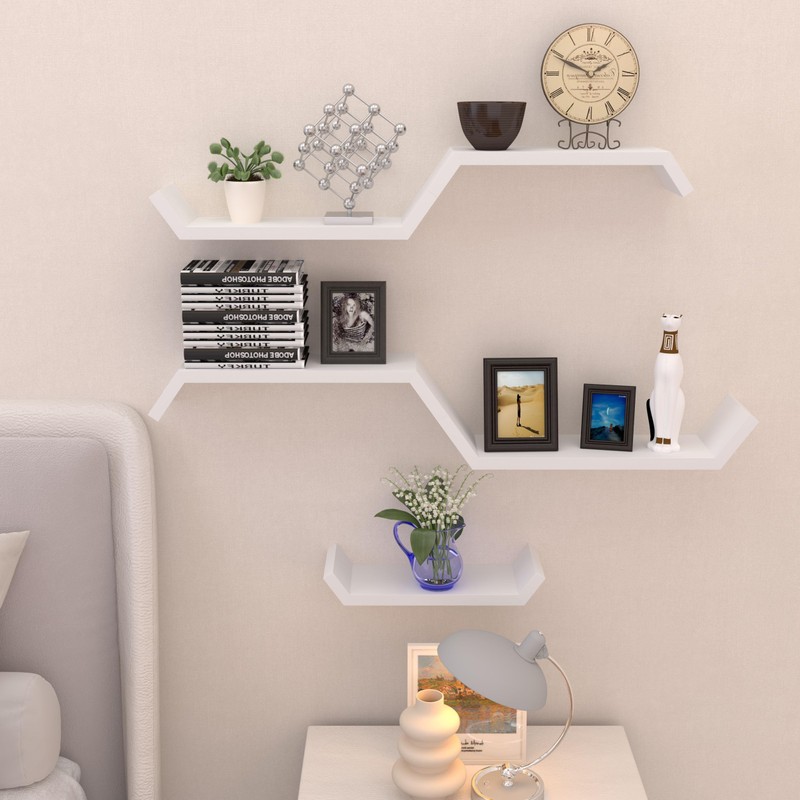 lkjjcfwm White Floating Shelves for Wall Shelf for Bedroom, Repisas
