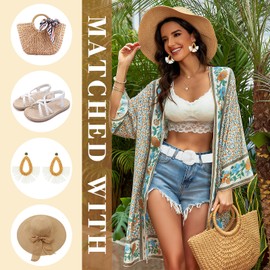 Straw Woven Elastic Belt for Women, Boho Braided Raffia Waist Belt, Stretch Rattan Belt for Summer Dresses and Fashion Outfits, with Matching Boho Earrings,White