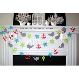 Whale ship wheel anchor starfish baby shower decorations, whale theme nautical decorations, anchor decorations