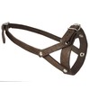 Adjustable Leather Loop Bite Bark Control Easy Fit Muzzle Brown.