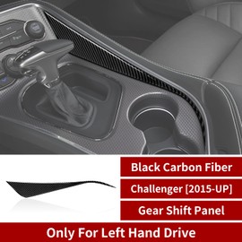 BRMYL Car Side Gear Shift Panel Decal for 2015 2016 2017 2018 2019 2020 2021 2022 2023 Dodge Challenger Accessories Carbon Fiber Interior Stickers