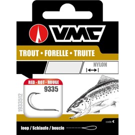 VMC Perfect Forelle rot gebundene Forellenhaken 120cm Vorfach, Größe:10