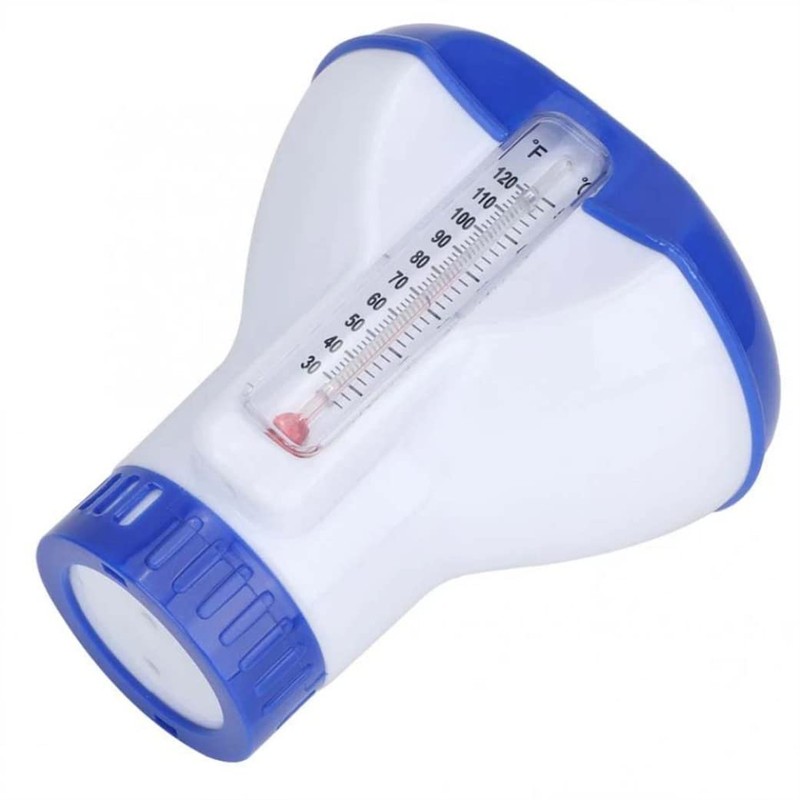 Pool Chlorine Dispenser Water Thermometer Floating Pond Thermometer Outdoor Swimming