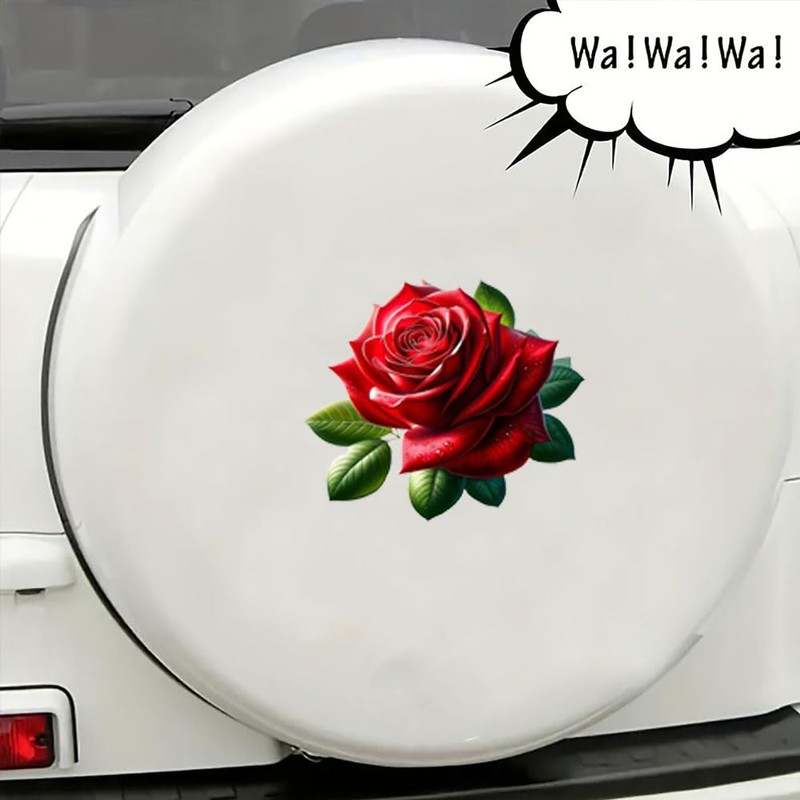 Rose 2-Pack Car Stickers – Waterproof Self-Adhesive Stickers for Cars,