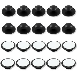 Moicstiy 20 Pcs Self-Adhesive Dresser Knob Instant Adhesive Cabinet Handle Pull Mini Self-Stick Knob for Sliding Door Windows Wardrobes Drawer(Brown)