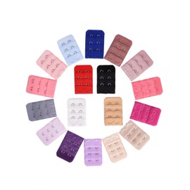 eBoot 18 Pieces Bra Strap Extender Bra Extension Straps, 3 Row 2 Hook, 18 Color, Rose Red, Pink, Blue, Purple, Red, White, Black, Skin Color, Light Pink, Light Purple, 2 x 1.3 inches