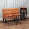 Rukulin Stacking Stools Set of 4, 18" H Backless Round