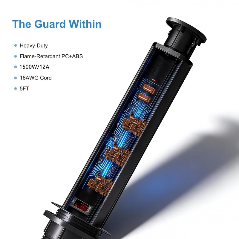 Pop Up Electrical Outlet for Countertop with 30W Max Fast